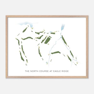 Der Nordkurs bei Eagle Ridge in Galena, Illinois - Moderne Aquarellkarte | Golfer Geschenk, Golf Wandkunst, Golf Poster Druck