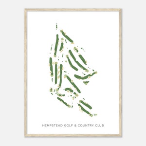 Hempstead Golf & Country Club, New York - Modern Watercolor Map | Golfer Gift, Golf Wall Art, Golf Poster Print, Course Layout