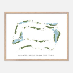 PGA West - Arnold Palmer Golf Platz in La Taila, Kalifornien - Moderne Aquarell Landkarte | Golfer Geschenk, Golf Wandkunst, Golf Poster Druck