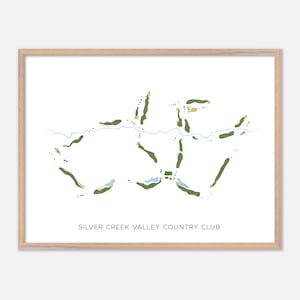 Silver Creek Valley Country Club in San Jose, Californië: moderne aquarelkaart | Golfcadeau, golfmuurkunst, golfposterprint