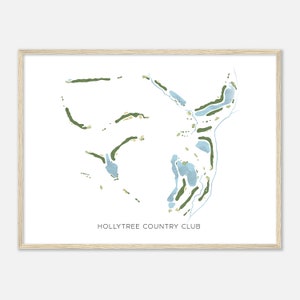 Hollytree Country Club, Texas - Modern Watercolor Map | Golfer Gift, Golf Wall Art, Golf Poster Print, Course Layout