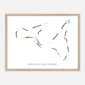 Parcours de golf Apple Rock à Horseshoe Bay, Texas - Carte aquarelle moderne | Cadeau golfeur, oeuvre d'art murale de golf, impression d'affiche de golf, aménagement du parcours