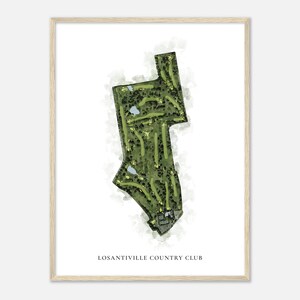 Losantiville Country Club, Ohio - Classic Watercolor Map | Golfer Gift, Golf Wall Art, Golf Poster Print, Course Layout
