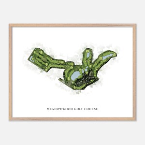 MeadowWood GolfCourse in Liberty Lake, Washington - Klassische Aquarell Karte | Golfer Geschenk, Golf Wandkunst, Golf Poster Druck