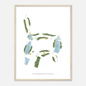Stonebridge Ranch, Texas - Modern Watercolor Map | Golfer Gift, Golf Wall Art, Golf Poster Print, Course Layout