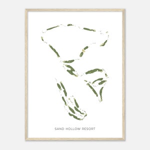 Sand Hohle Resort, Utah - Moderne Aquarell Landkarte | Golfer Geschenk, Golf Wandkunst, Golf Poster Druck, Platz Layout