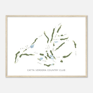 Catta Verdera Country Club, Californië - Moderne aquarelkaart | Golfer cadeau, golf kunst aan de muur, golf poster print, baanindeling