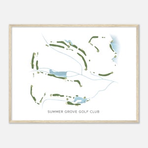 Summer Grove Golf Club, Georgia - Moderne Aquarell Landkarte | Golfer Geschenk, Golf Wandkunst, Golf Poster Druck, Platz Layout