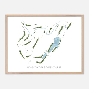 Houston Oaks Golf Club, Paris, Kentucky - Moderne Aquarell Landkarte | Golfer Geschenk, Golf Wandkunst, Golf Poster Druck, Platz Layout