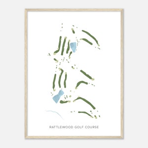 Rattlewood Golf Course, Maryland - Modern Watercolor Map | Golfer Gift, Golf Wall Art, Golf Poster Print, Course Layout