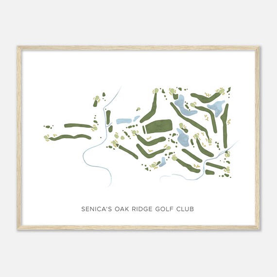 Senica's Oak Ridge Golf Club, Illinois - Modern Watercolor Map