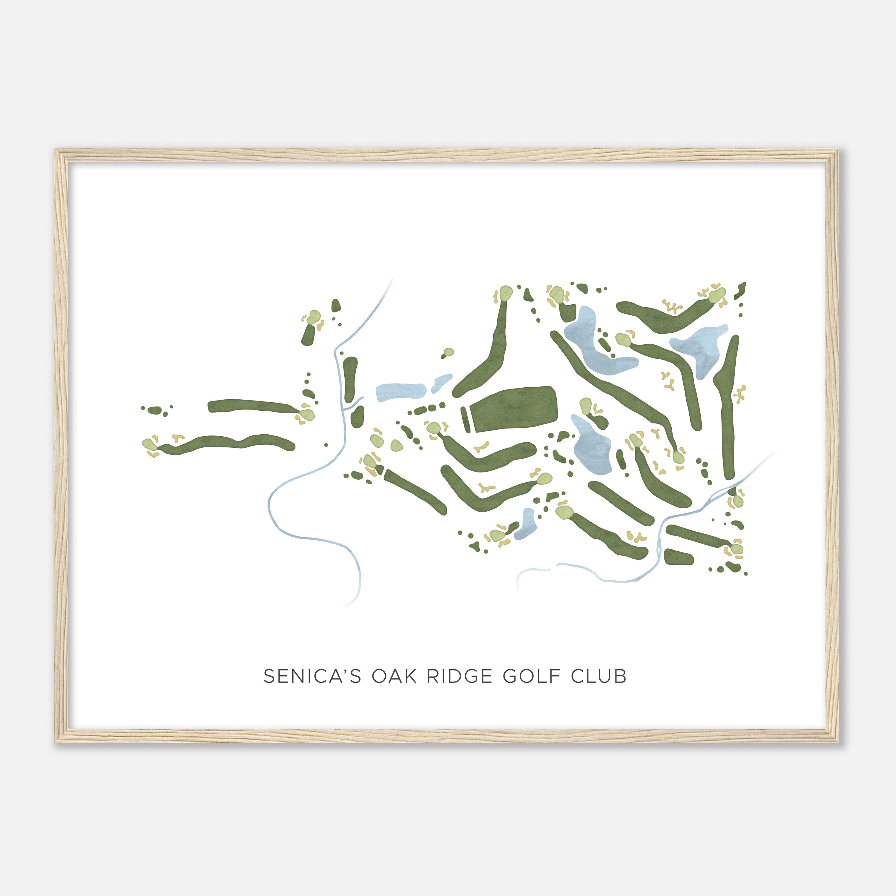 Senica's Oak Ridge Golf Club, Illinois - Modern Watercolor Map