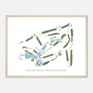 Eagle Springs Golf and Recreation Park, Floride - Carte aquarelle moderne | Cadeau golfeur, oeuvre d'art murale de golf, impression d'affiche de golf, aménagement du parcours