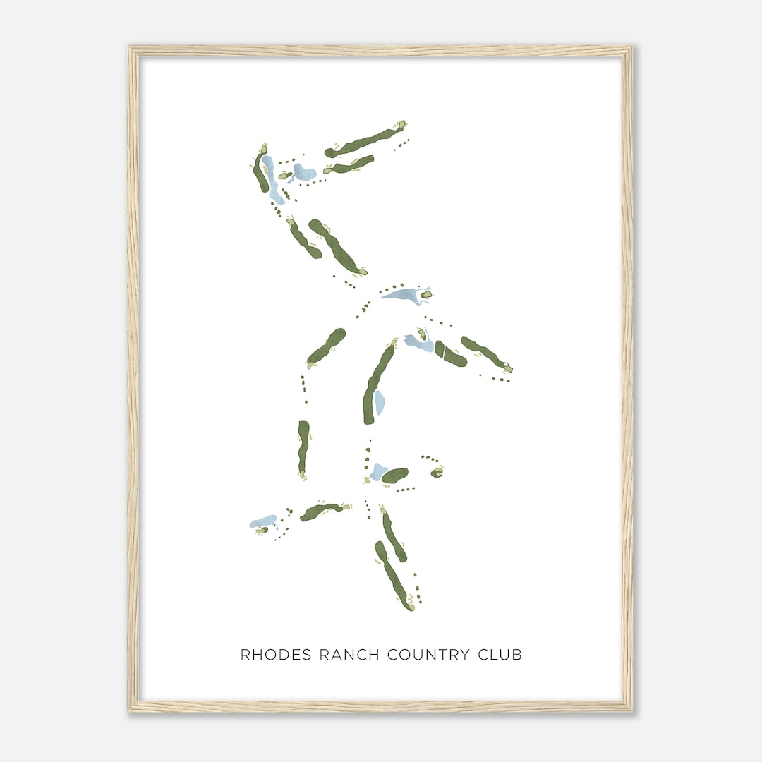 Rhodes Ranch Country Club, Nevada - Modern Watercolor Map | Golfer Gift ...