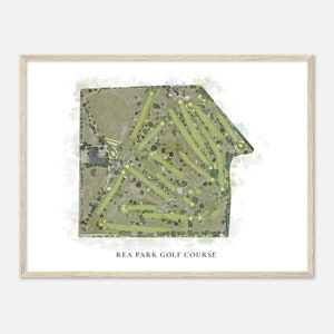 Rea Park Golf Course, Indiana - Classic Watercolor Map | Golfer Gift, Golf Wall Art, Golf Poster Print, Course Layout