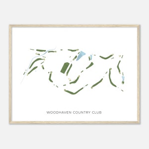 Woodhaven Country Club, Texas - Modern Watercolor Map | Golfer Gift, Golf Wall Art, Golf Poster Print, Course Layout