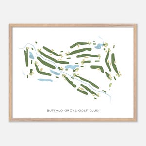 Buffalo Grove Golf Club in Buffalo Grove, Illinois - Moderne Aquarell Landkarte | Golfer Geschenk, Golf Wandkunst, Golf Poster Druck, Platz Layout