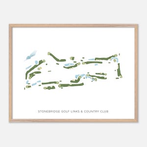 Stonebridge Golf Links & Country Club a Smithtown, New York - Mappa moderna ad acquerello / Regalo per golfisti, Arte murale per golf, Stampa poster per golf