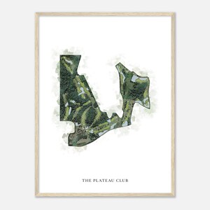 The Plateau Club, Washington - Klassieke aquarelkaart | Golfer cadeau, golf kunst aan de muur, golf poster print, baanindeling