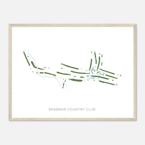 Braemar Country Club, New York - Modern Watercolor Map | Golfer Gift, Golf Wall Art, Golf Poster Print, Course Layout