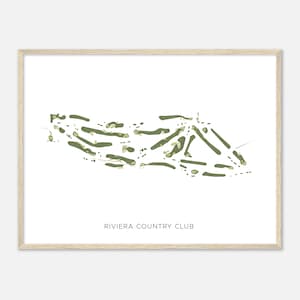 Riviera Country Club, California - Mappa acquerello moderna / Regalo per golfista, Arte da parete per il golf, Stampa poster di golf, Layout del campo