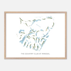 The Country Club in Mirasol in Palm Beach Gardens, Florida: moderne aquarelkaart | Golfcadeau, golfmuurkunst, golfposterprint