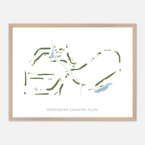 Reedsburg Country Club a Reedsburg, Wisconsin - Mappa moderna ad acquerello / Regalo per golfisti, Arte murale per golf, Stampa poster per golf, Layout del campo