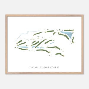 The Valley-golfbaan in Mondovi, Wisconsin: moderne aquarelkaart | Golfcadeau, golfmuurkunst, golfposterprint, baanindeling