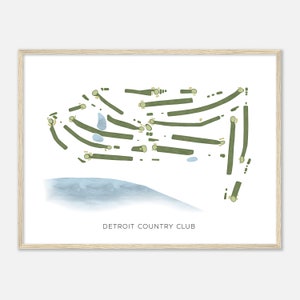 Detroit Country Club, Minnesota - Modern Watercolor Map | Golfer Gift, Golf Wall Art, Golf Poster Print, Course Layout