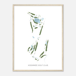 Kissimmee Golf Club, Florida - moderne aquarelkaart | Golfer cadeau, golf kunst aan de muur, golf poster print, baanindeling
