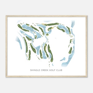 Shingle Creek Golf Club, Florida - moderne aquarelkaart | Golfer cadeau, golf kunst aan de muur, golf poster print, baanindeling