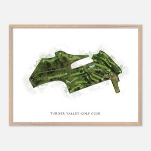 Turner Valley Golf Club in Diamond Valley, Canada: klassieke aquarelkaart | Golfcadeau, golfmuurkunst, golfposterprint, baanindeling