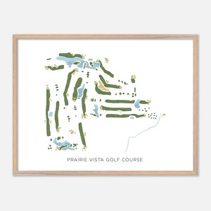 Prairie Aussicht Golf Platz Bloomington, Illinois - Moderne Aquarell Landkarte | Golfer Geschenk, Golf Wandkunst, Golf Poster Druck