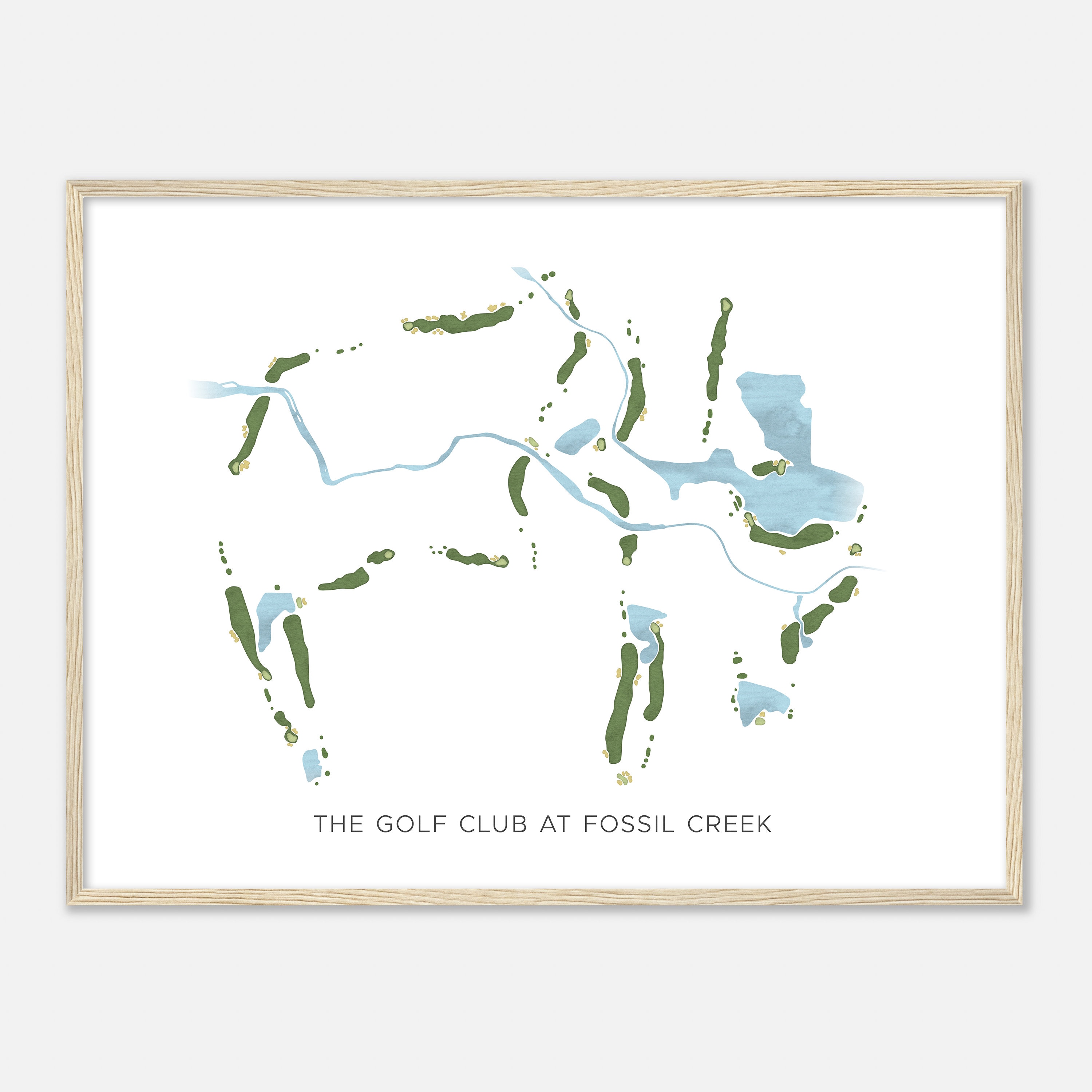 The Golf Club at Fossil Creek, Texas - Modern Watercolor Map