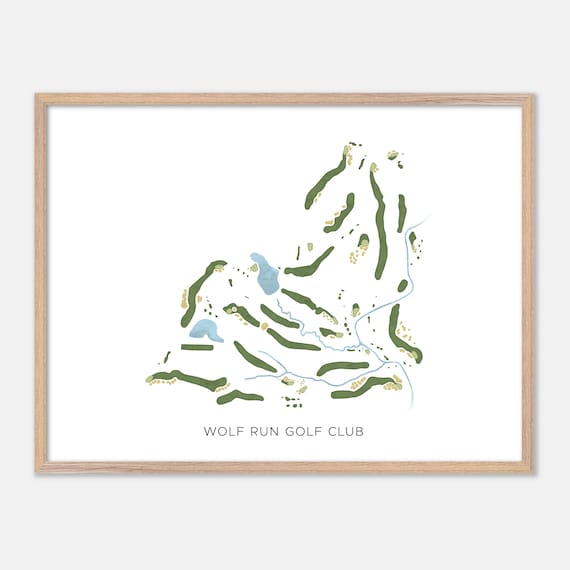 Wolf Run Golf Club in Zionsville, Indiana - Modern Watercolor Map