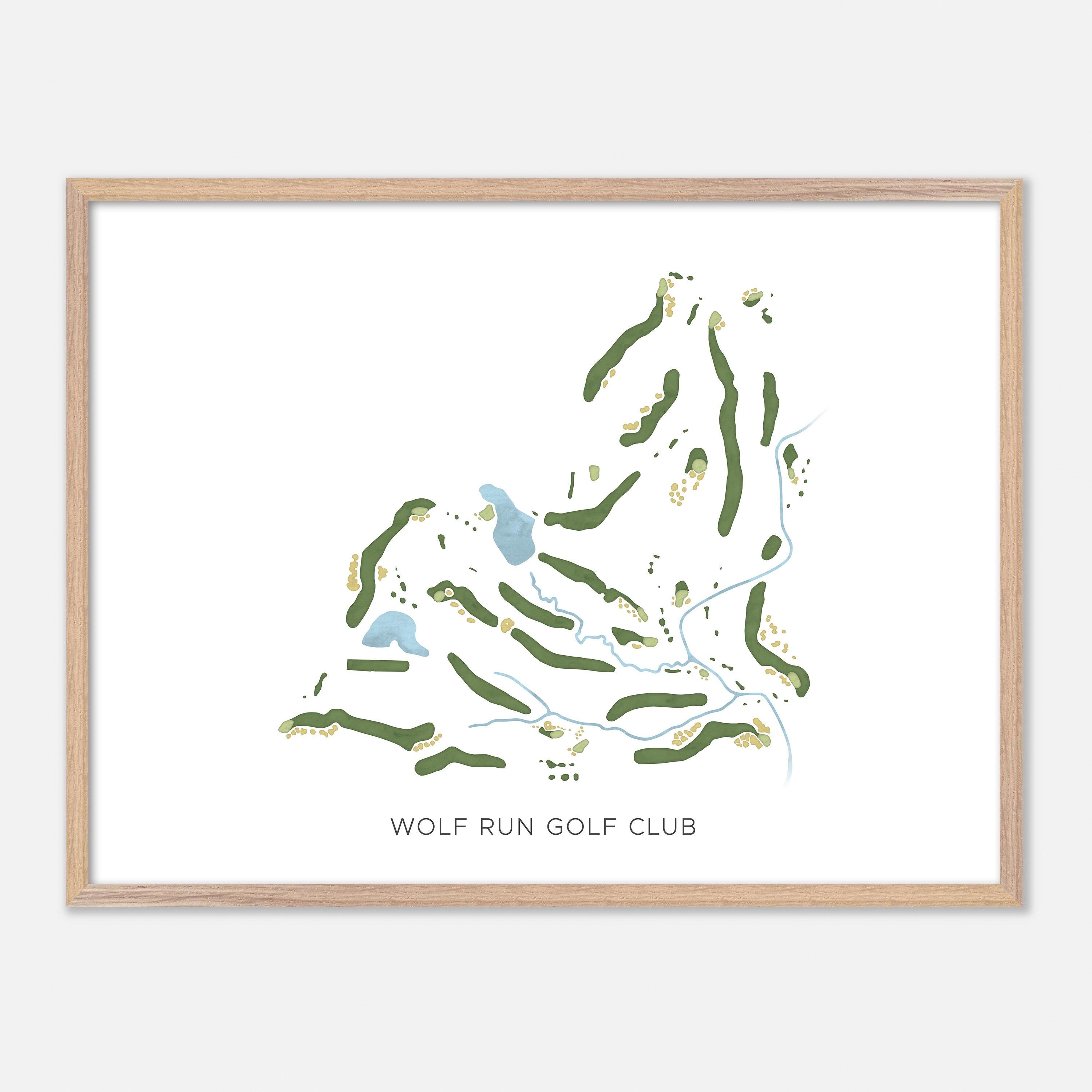 Wolf Run Golf Club in Zionsville, Indiana - Modern Watercolor Map