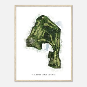 The Fort Golf Course, Indiana - Classic Watercolor Map | Golfer Gift, Golf Wall Art, Golf Poster Print, Course Layout