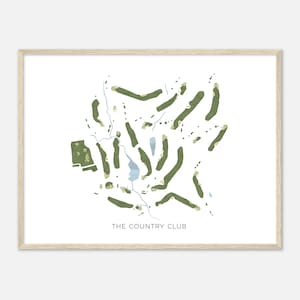 The Country Club, Ohio - Modern Watercolor Map | Golfer Gift, Golf Wall Art, Golf Poster Print, Course Layout