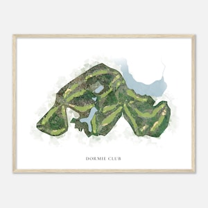 Dormie Club, North Carolina - Classic Watercolor Map | Golfer Gift, Golf Wall Art, Golf Poster Print, Course Layout