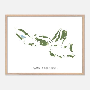 Tatanka Golf Club in Niobrara, Nebraska - Modern Watercolor Map | Golfer Gift, Golf Wall Art, Golf Poster Print, Course Layout