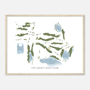 The Legacy Golf Club, Michigan - Modern Watercolor Map | Golfer Gift, Golf Wall Art, Golf Poster Print, Course Layout