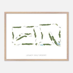 Legacy Golf Resort à Phoenix, Arizona - Carte aquarelle moderne | Cadeau golfeur, oeuvre d'art murale de golf, impression d'affiche de golf, aménagement du parcours