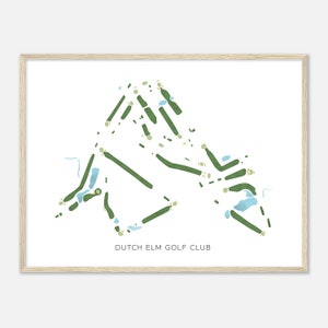 Dutch Elm Golf Club, Maine - Moderne Aquarell Landkarte | Golfer Geschenk, Golf Wandkunst, Golf Poster Druck, Platz Layout