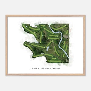 Trapp River Golf Platz in USA, Bundesstaat Wisconsin - Klassische Aquarell Karte | Golfer Geschenk, Golf Wandkunst, Golf Poster Druck