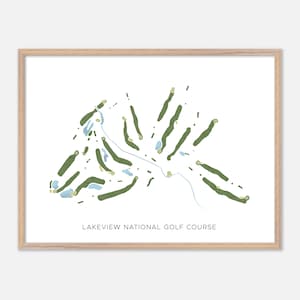 Lakeview National Golf Course in Two Harbors, Minnesota - Modern Watercolor Map | Golfer Gift, Golf Wall Art, Golf Poster Print