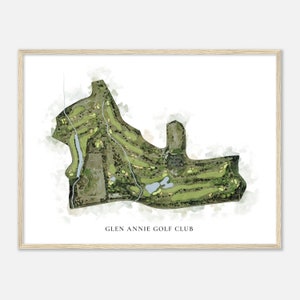 Glen Annie Golf Club, Kalifornien - Klassische Aquarell Landkarte | Golfer Geschenk, Golf Wandkunst, Golf Poster Druck, Platz Layout