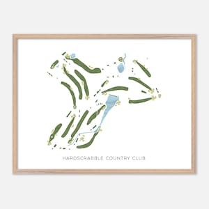 Hardscrabble Country Club a Fort Smith, Arkansas - Mappa moderna ad acquerello / Regalo per golfisti, Arte murale per golf, Stampa poster per golf, Layout del campo