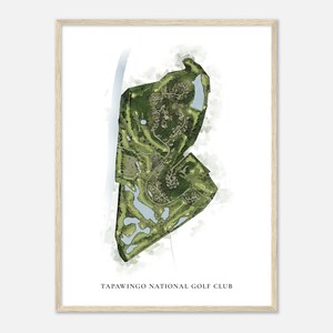 Tapawingo National Golf Club, Missouri - Klassieke aquarelkaart | Golfer cadeau, golf kunst aan de muur, golf poster print, baanindeling