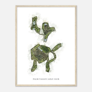 Palm Valley Golf Club, Arizona - Klassieke aquarelkaart | Golfer cadeau, golf kunst aan de muur, golf poster print, baanindeling
