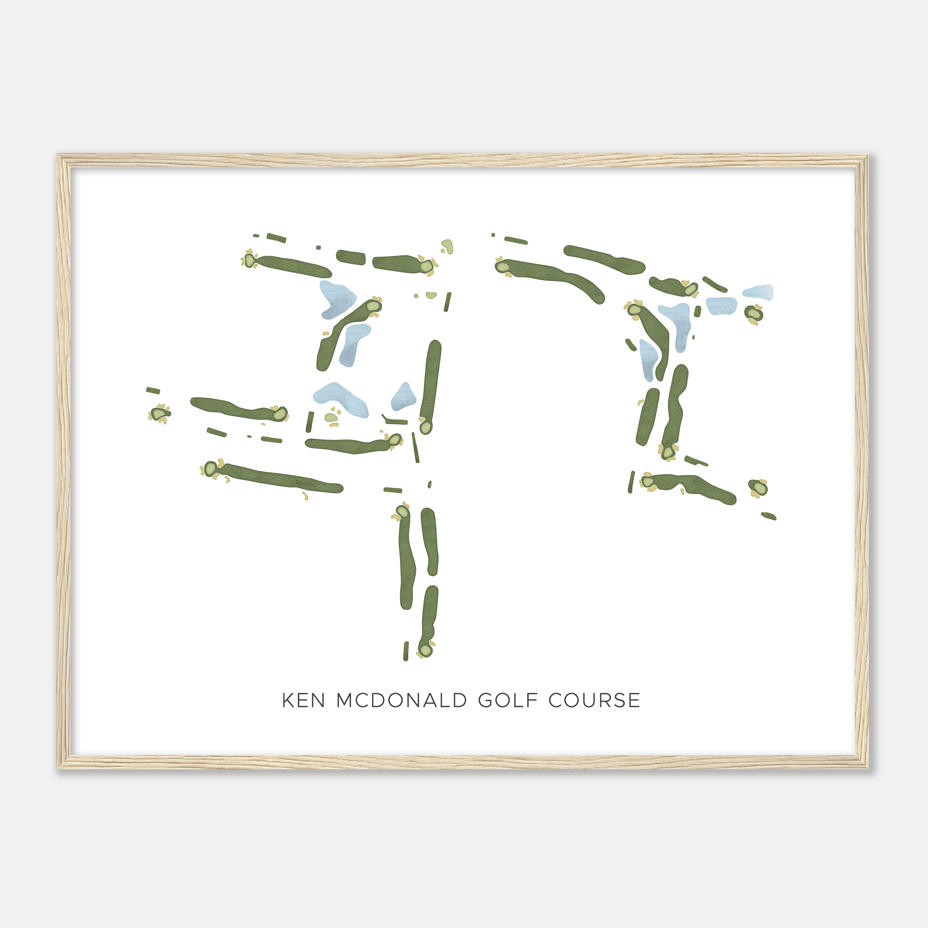 Ken Mcdonald Golf Course, Arizona - Modern Watercolor Map | Golfer